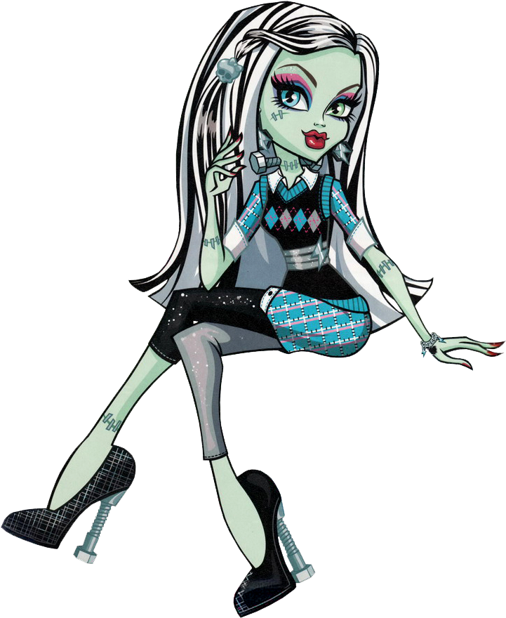Cute Cartoon Girl, Rochelle Goyle, Monster High Art, - Frankie Stein School's Out (748x905), Png Download