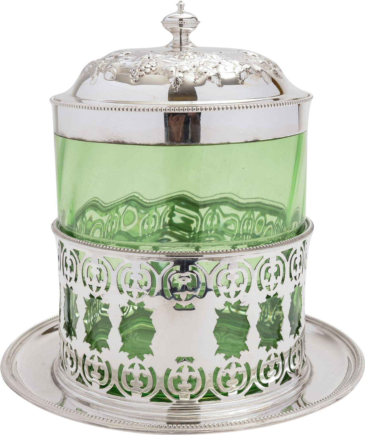 Victorian Glass & Silver Plated Biscuit/cookie Jar - Lighthouse (1511x1511), Png Download