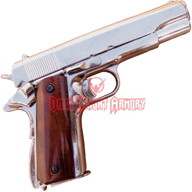 45 Caliber Automatic Pistol Nickel Finish - Starting Pistol (778x778), Png Download