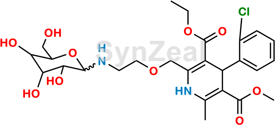 Amlodipine N-glucose - Diagram (1200x511), Png Download
