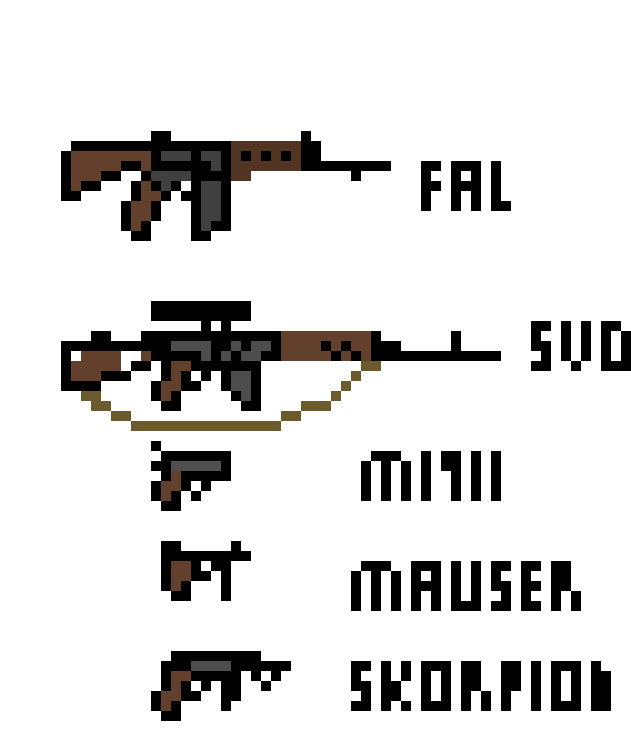 Fn Fal, Svd/dragonuv, M1911, Skorpion, Mauser Pistol - Fn Fal Pixel Art (760x860), Png Download