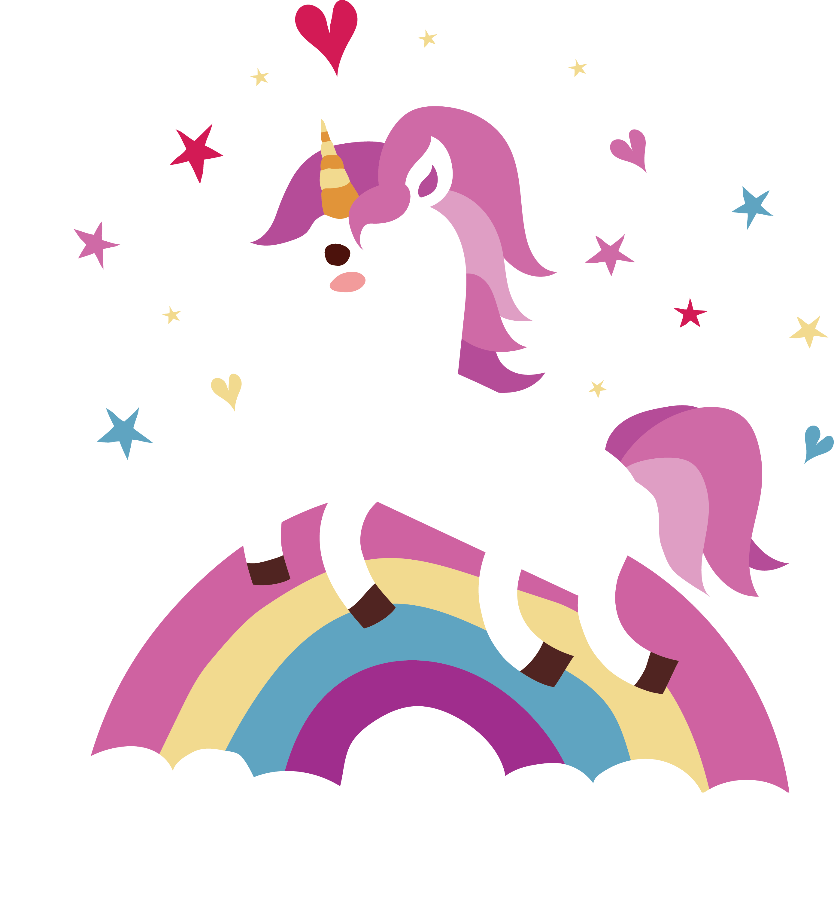 Unicorn Adobe Illustrator Computer File - Unicorn And Rainbow Png (2777x3061), Png Download