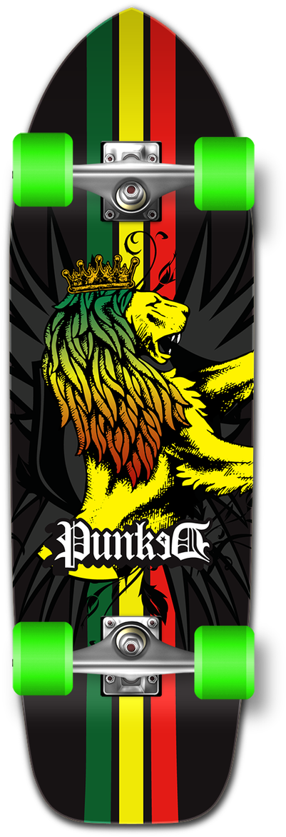 Old School Longboard Complete - Longboard (1280x1280), Png Download