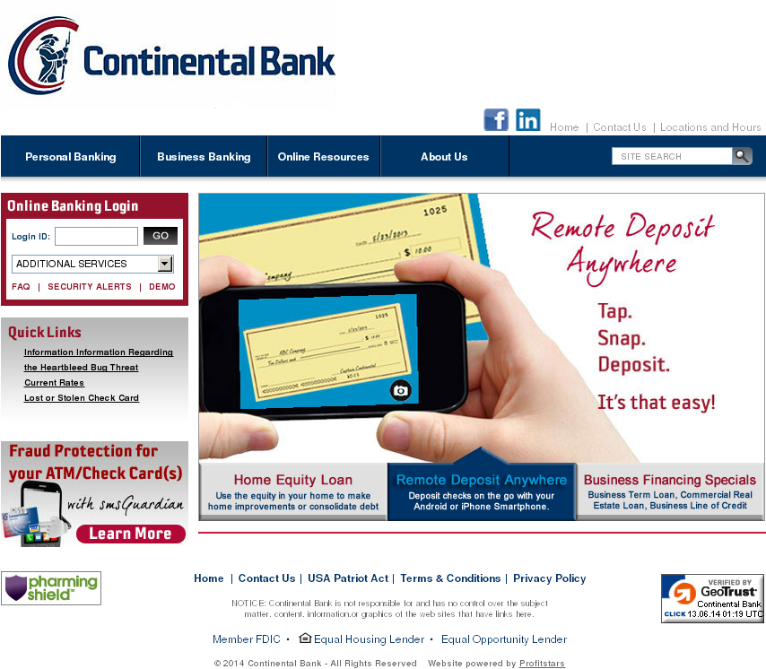 Thecontinentalbank Competitors, Revenue And Employees - Continental Bank (1024x854), Png Download
