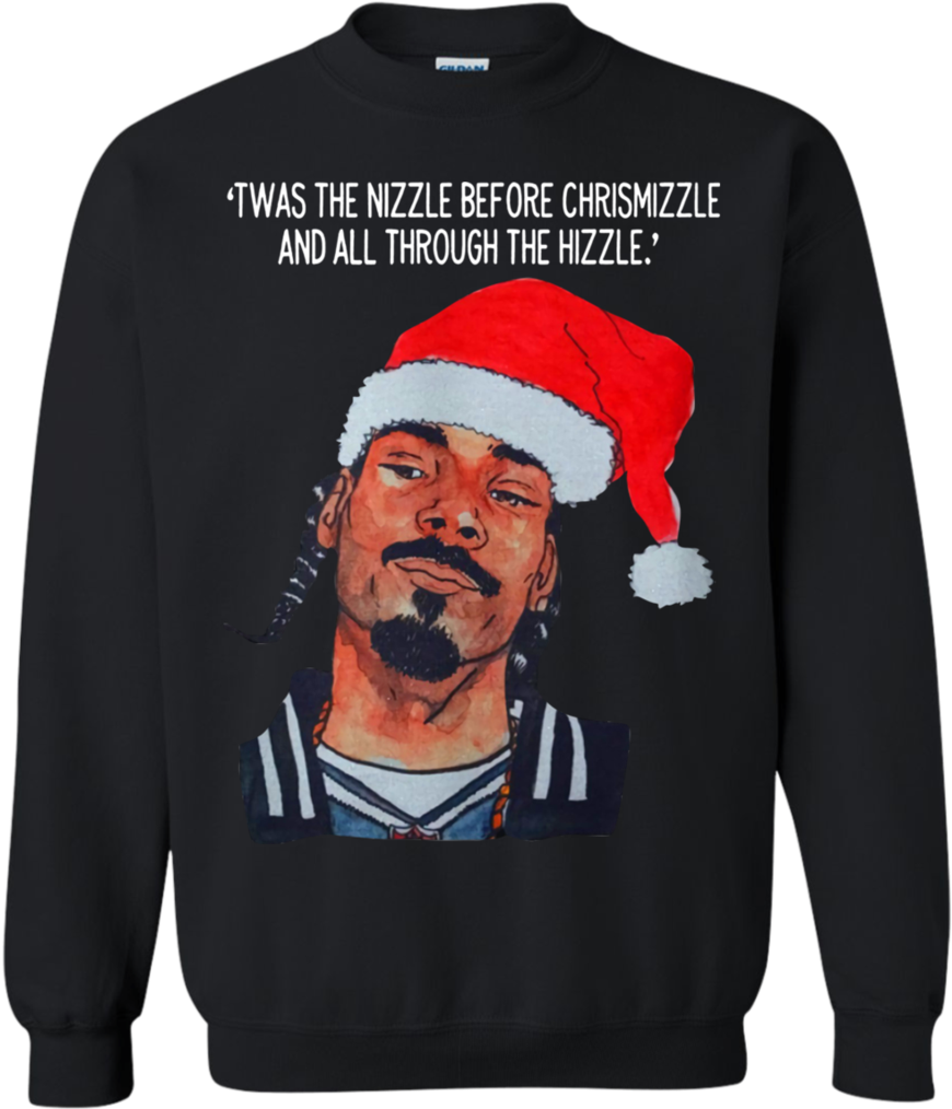 Twas Aw Snoop Dogg Twas The Nizzle Before Christmizzle - Snoop Dogg Christmas Jumper (1024x1024), Png Download