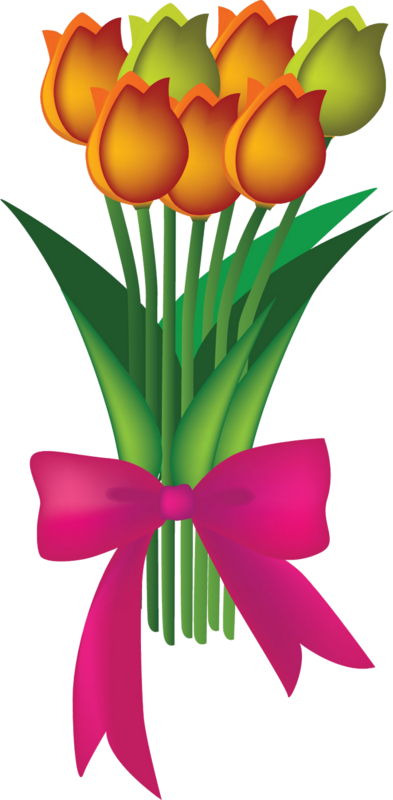 Flower Clipart, Carrie, Flower Art, Clip Art - Tulip Flower (393x800), Png Download
