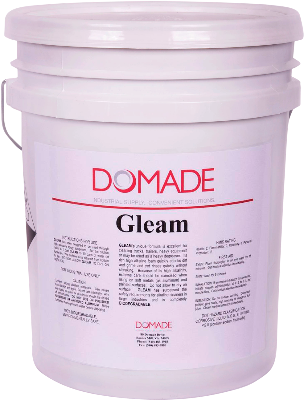 Domade Gleam, Hd Alkaline Cleaner/degreaser, 1x6gl - Eitan Yardeni (1152x1447), Png Download