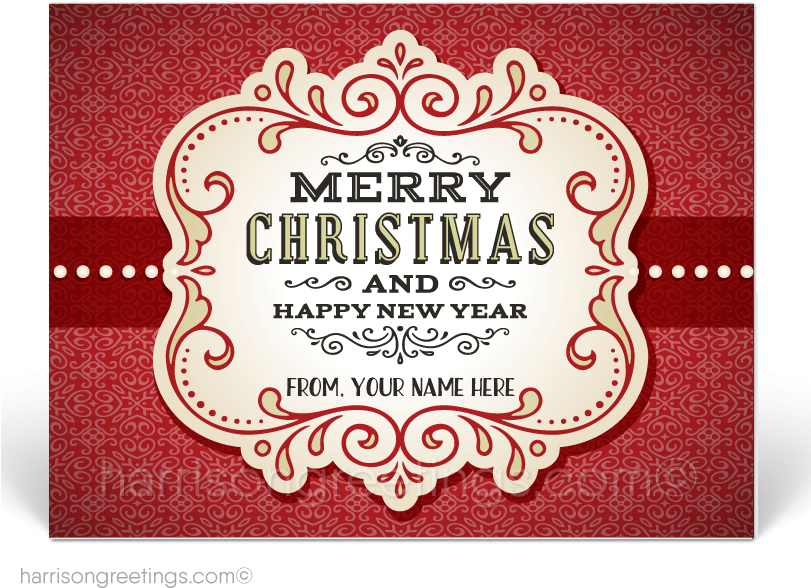 Vintage Christmas Holiday Postcards For Customers [pc645] - Label (810x648), Png Download