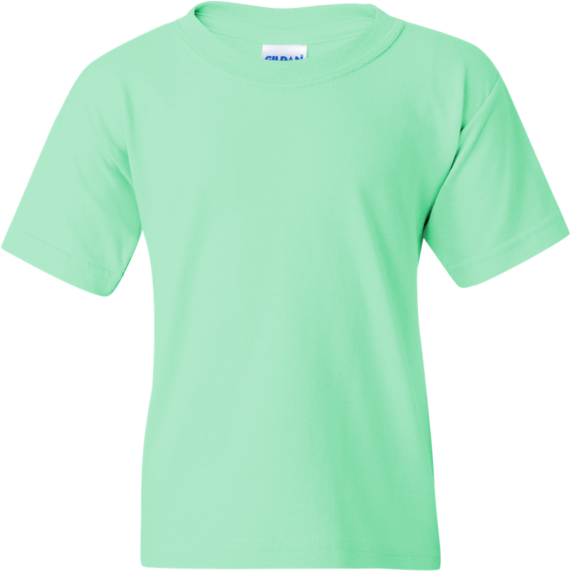 Youth Heavy Cotton T-shirt - Mint Green T Shirt Plain (600x600), Png Download