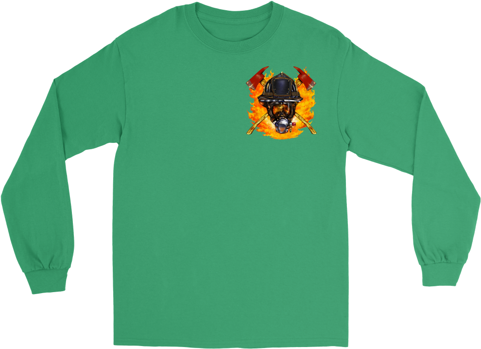 Gildan Long Sleeve Tee / Kelly Green / S Firefighter - Lifeguard Long Sleeve Tee (1000x1000), Png Download