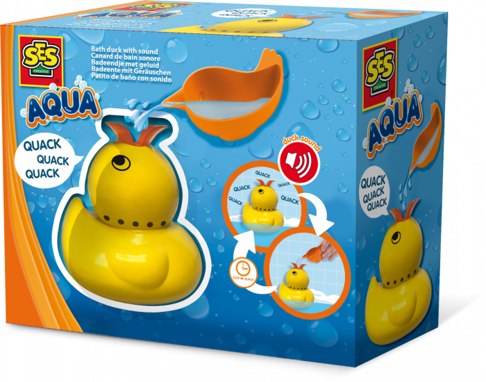 Bath Duck With Sound - Es Ses Creative 13075 Aqua Bath Duck Quak (700x550), Png Download