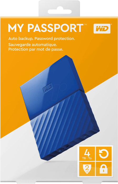 Western Digital External Hard Disk My Passport 2tb - Wd My Passport 1tb Rojo (1000x716), Png Download