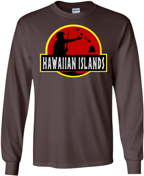Hawaiian Islands Ls Ultra Cotton Tshirt, Long Sleeve, - T-shirt (600x600), Png Download