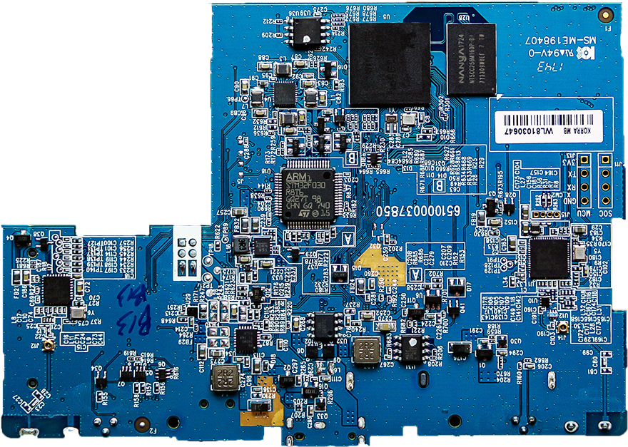 On The Top Of The Pcb, We Can See The Large Black Ic - Electronic Component (1024x683), Png Download