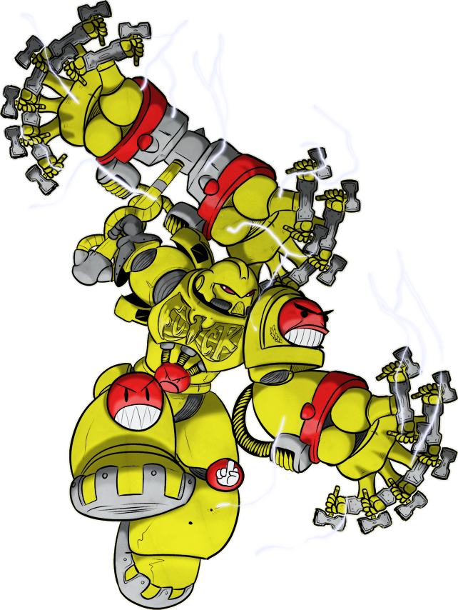 Warhammer 40,000 Cartoon Yellow Fictional Character - Angry Space Marine (642x854), Png Download