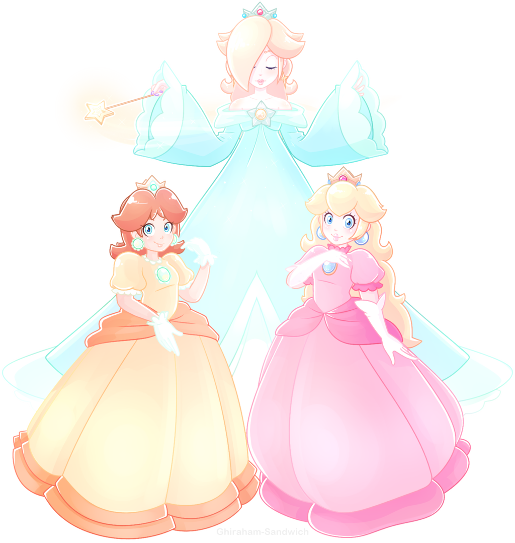 Peach By Ghiraham-sandwich - Daisy And Peach Rosalina Fan Art (1024x1078), Png Download