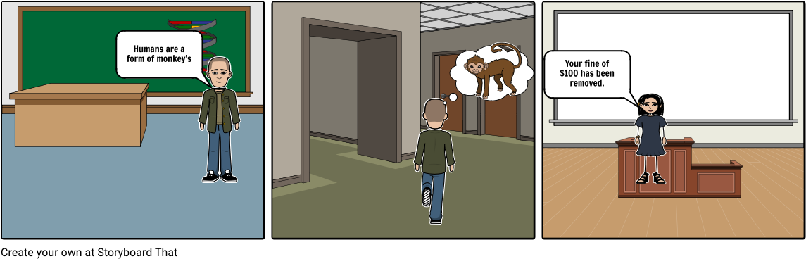 Humans Are A Form Of Monkey's﻿ Your Fine Of $100 H - Comics (1164x385), Png Download