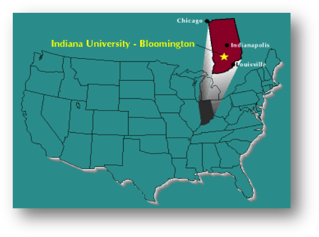 Bloomington Campus Of Indiana University - Indiana On Us Map (662x493), Png Download