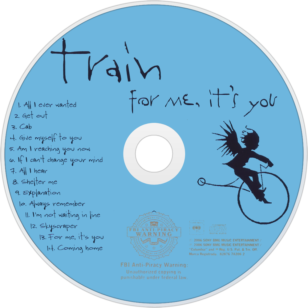 Train For Me, It's You Cd Disc Image - Train A Girl A Bottle A Boat Cd (1000x1000), Png Download