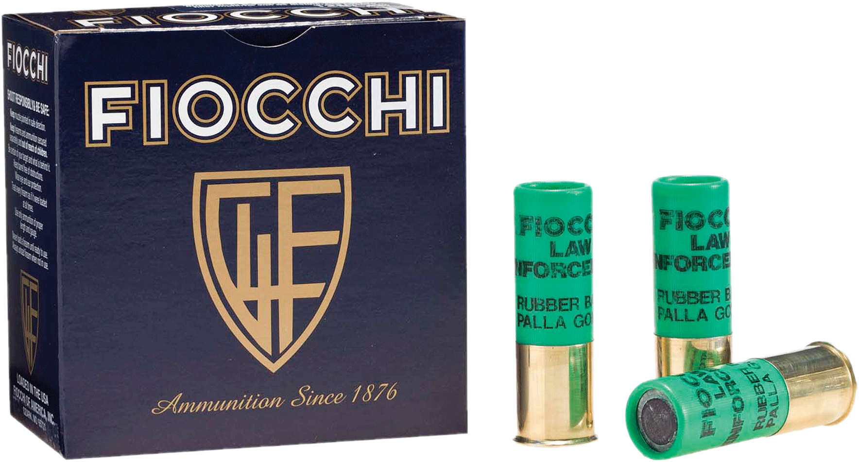Fiocchi 12lebat Rubber Baton 12 Gauge - 20 Gauge Shotgun Shells (1800x983), Png Download