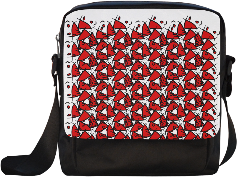 Pattern 34 Red & Black Crossbody Nylon Bags - Crossbody (1000x1000), Png Download