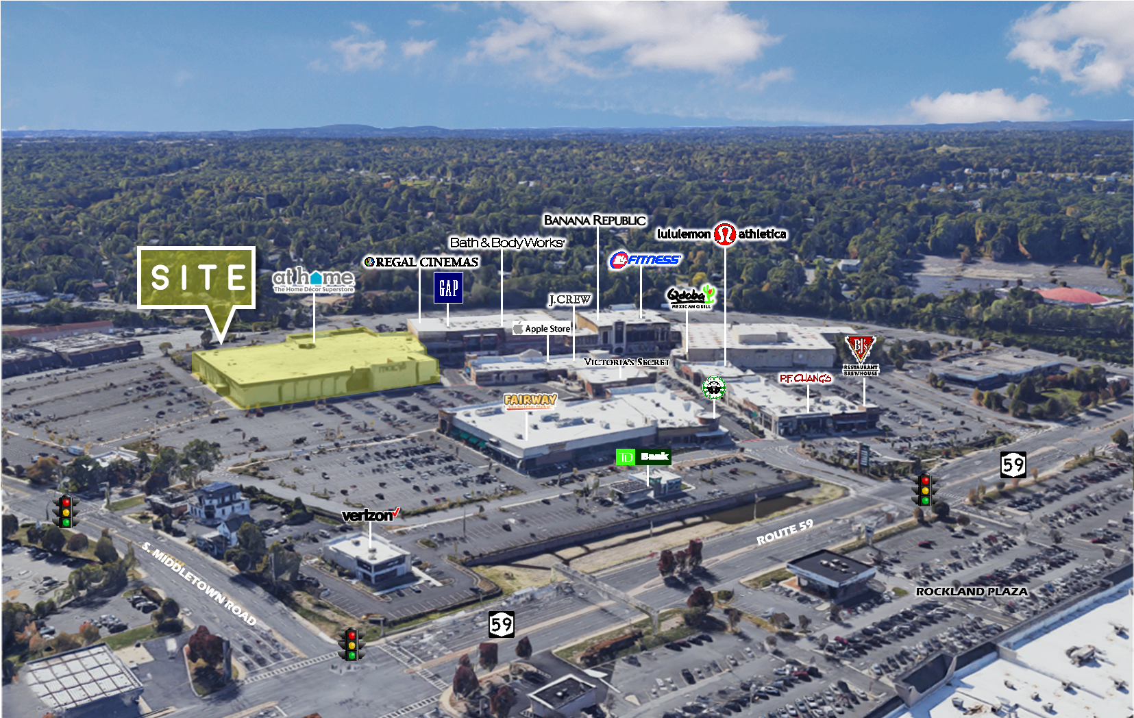 Macy's Redevelopment At The Shops At Nanuet - Aerial Photography (2510x1047), Png Download