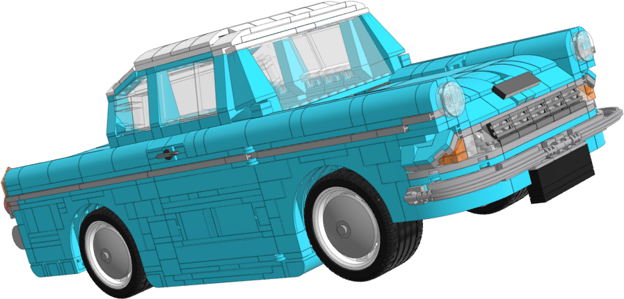Weasley's Flying Car - Model Car (1088x641), Png Download