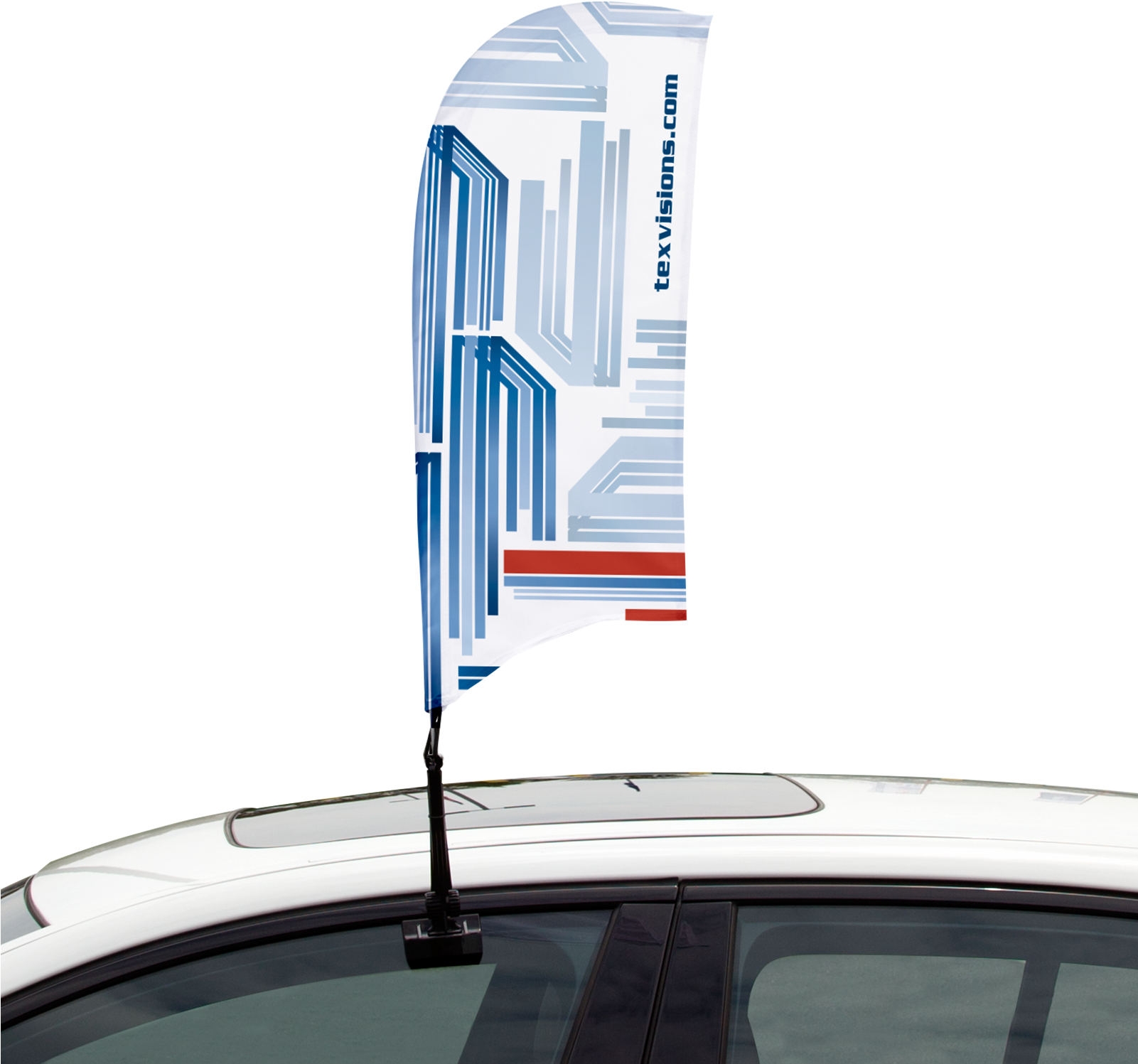 Car Bowflag® Shown In Concave Shape - Car (1829x1600), Png Download