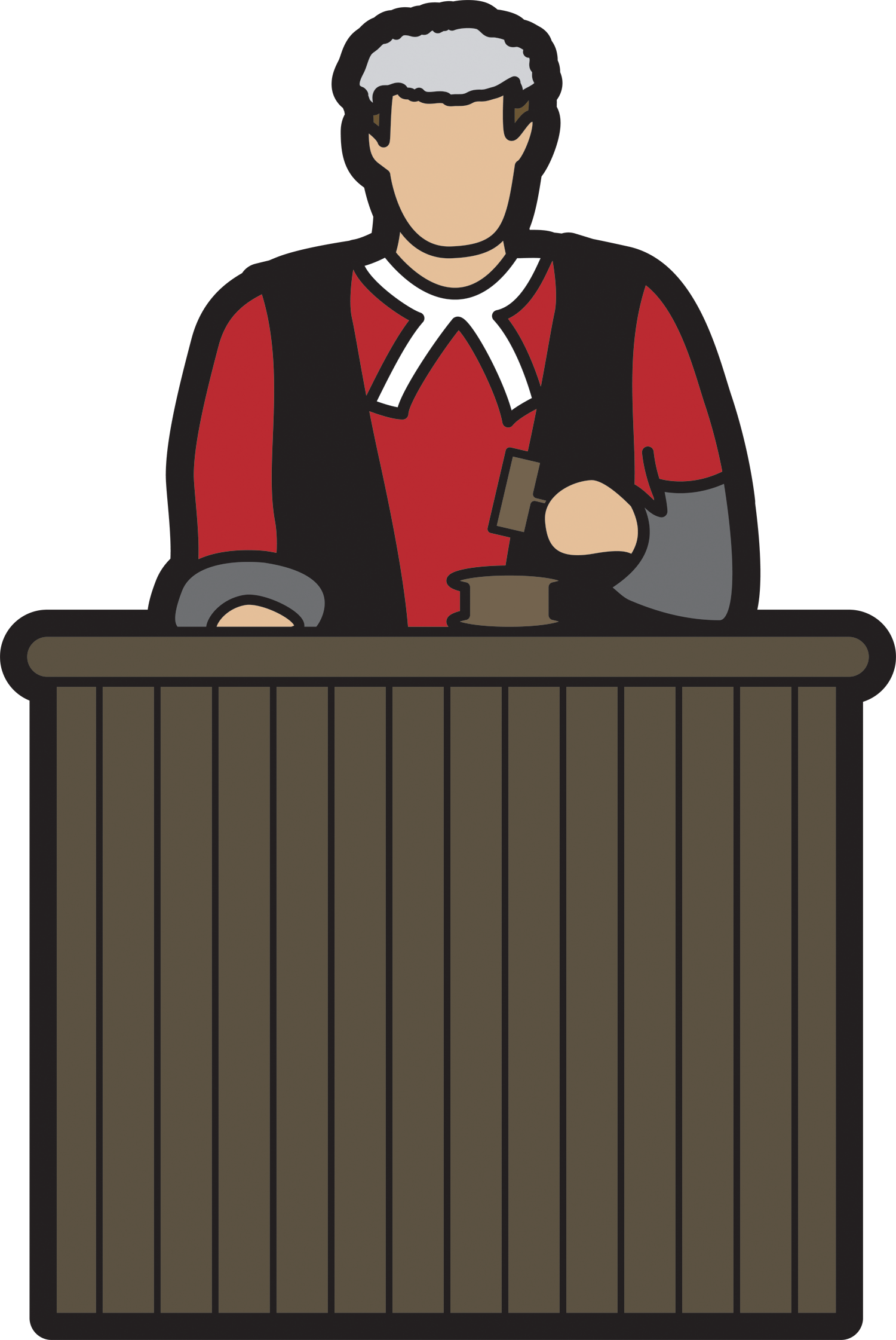 Collection Of Transparent High Quality Free - Judge Cartoon (1500x2242), Png Download
