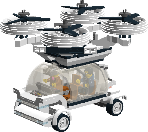 Flying Car - Robot (1126x576), Png Download