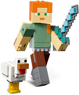 Minecraft™ Alex Bigfig With Chicken - Lego Minecraft 21148 Kč (800x600), Png Download