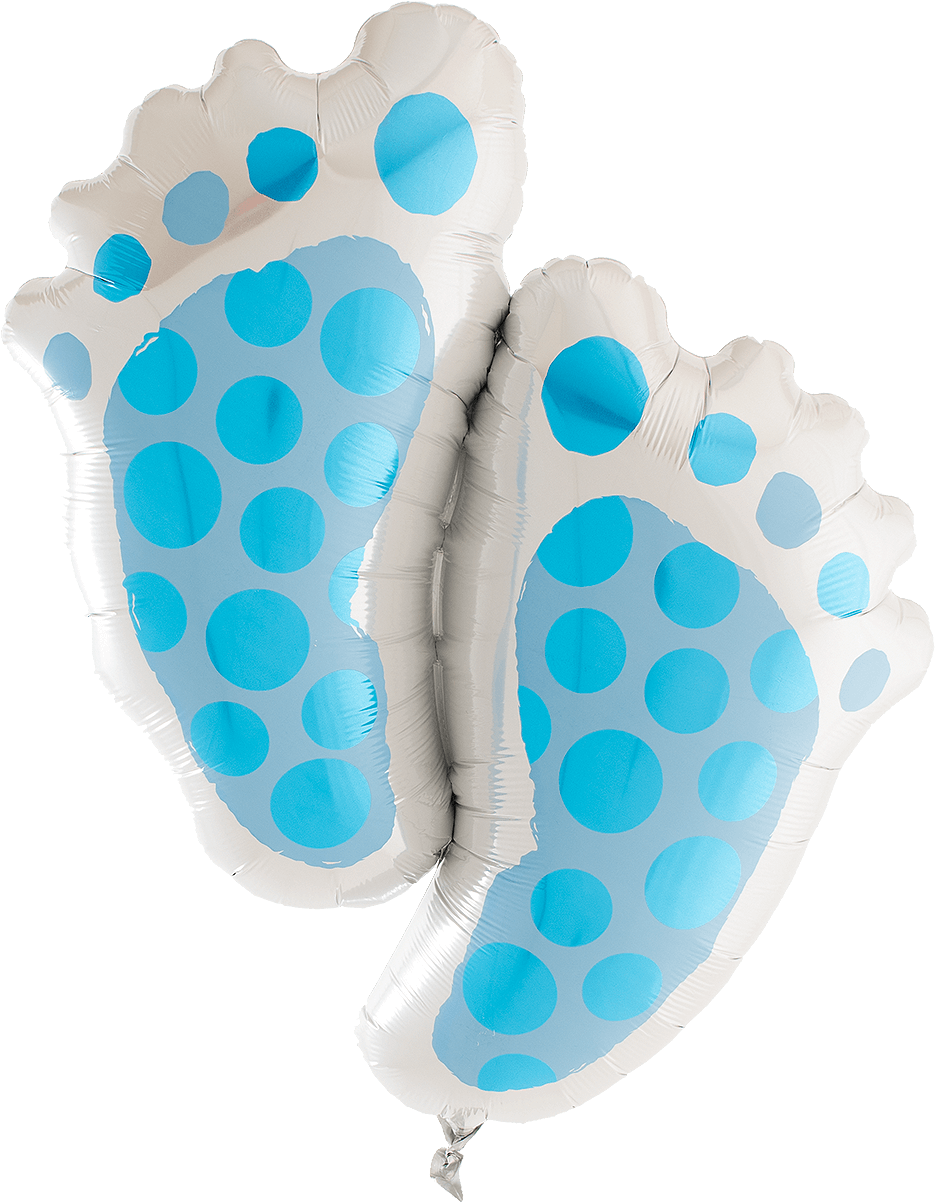 Download Baby Feet Blue Supershape Polka Dot PNG Image with No