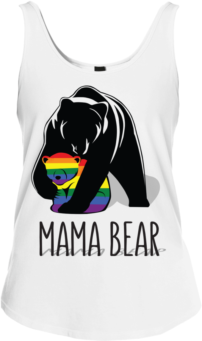 Mama Bear Lgbtq Threads Junior Fit Cotton Tank Top - Bear (1155x1155), Png Download