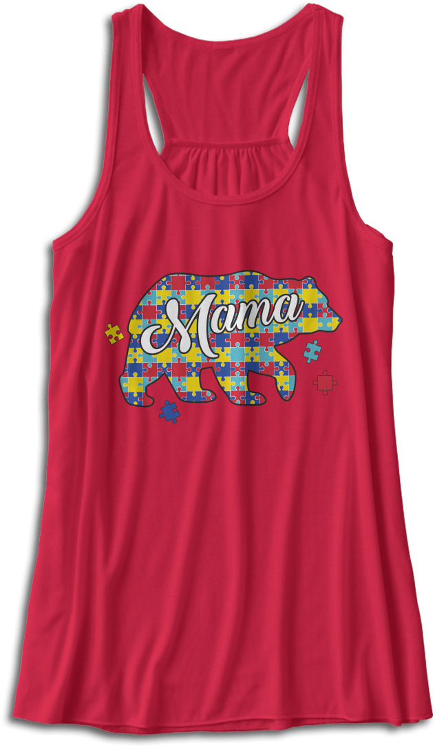 Autism Mama Bear - T-shirt (900x1089), Png Download