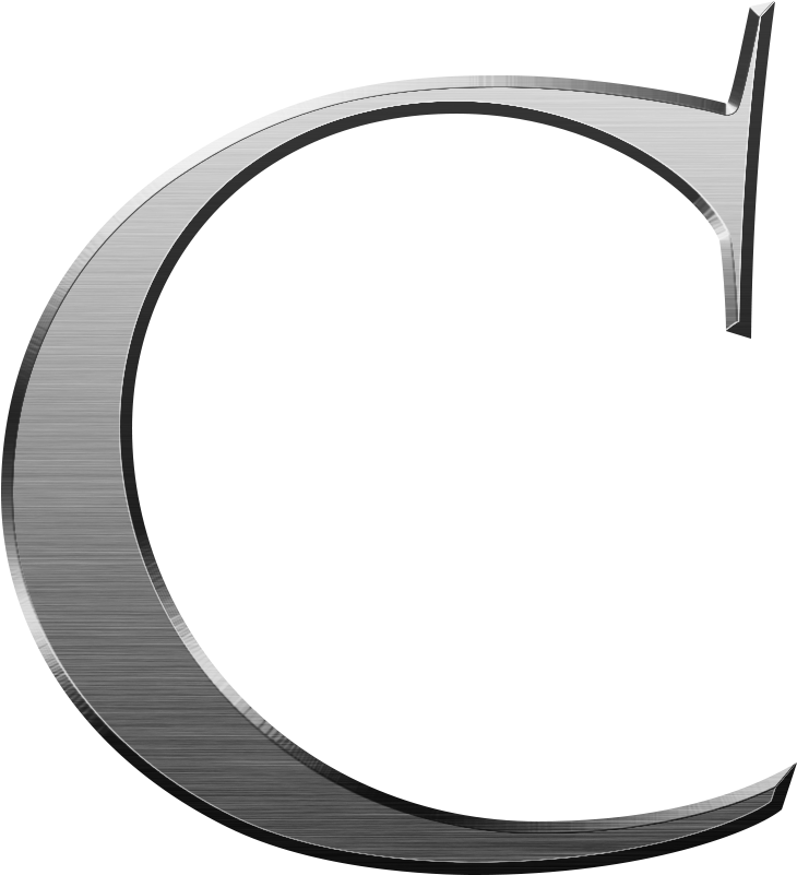 C Letter Metal Typograalphabet 1328123 - Circle (2000x2000), Png Download