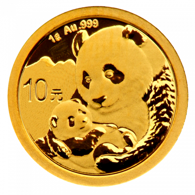 1g China Panda Gold Coin - Gold Coin 1 Gram (650x650), Png Download