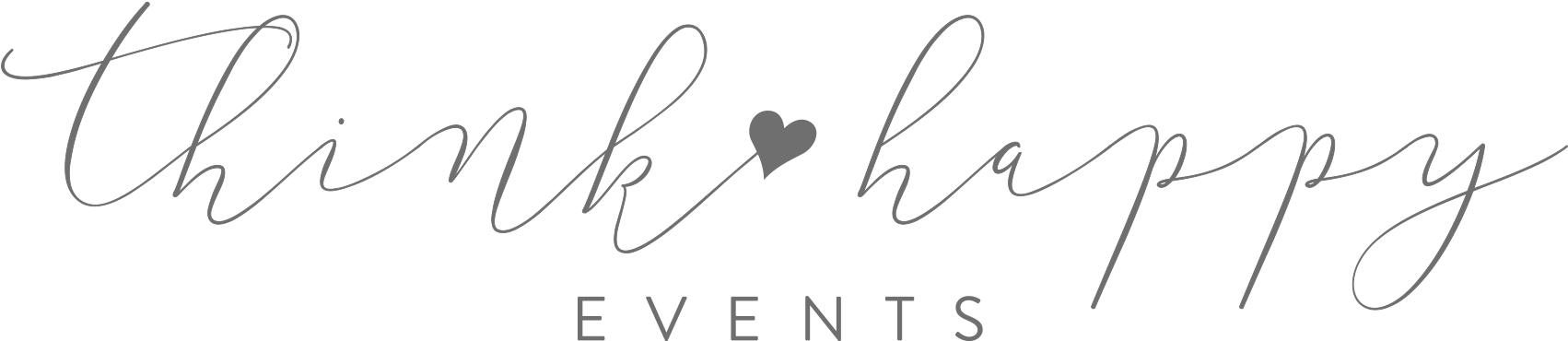 Think Happy Events - Calligraphy (1722x377), Png Download