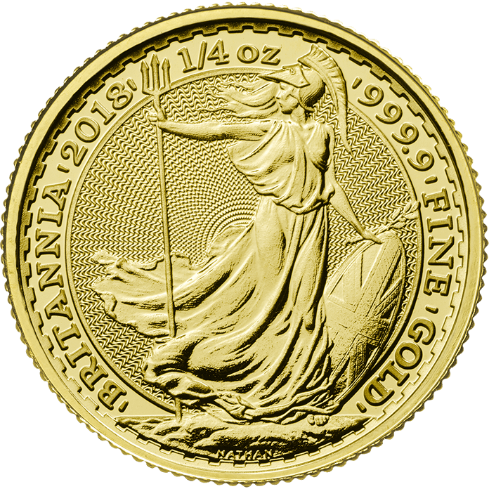Britannia 2018 1/4 Oz Gold Coin - Britannia Gold Coin 2018 (696x696), Png Download