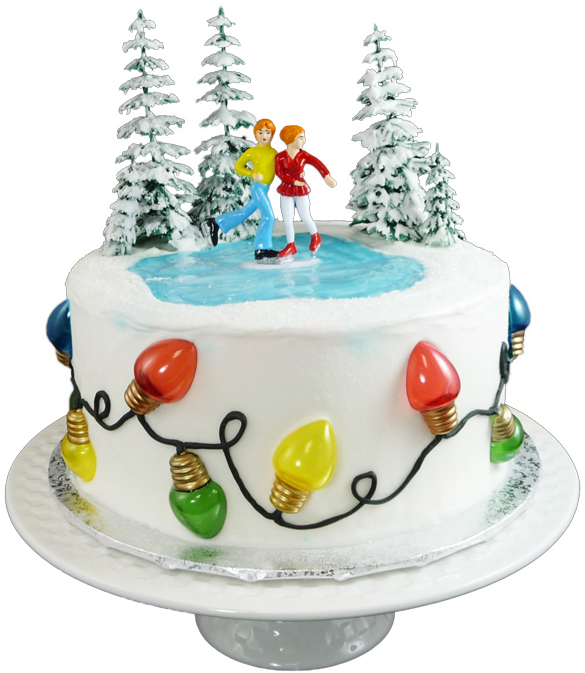 Christmas Lights Cake - Christmas Tree (600x677), Png Download