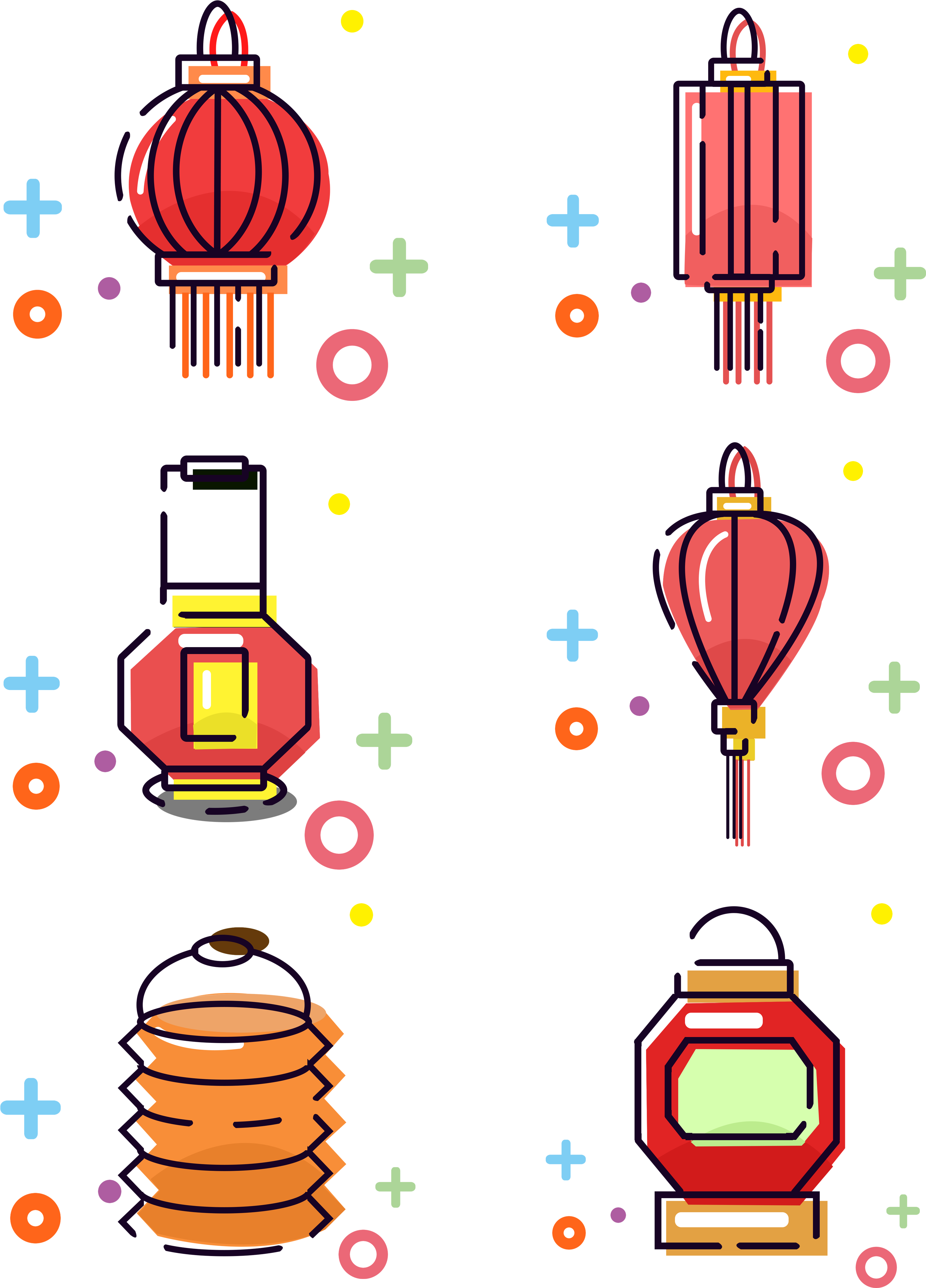 Mbe Lantern Set Pictures Cartoon Png And Psd - Illustration (3072x4107), Png Download