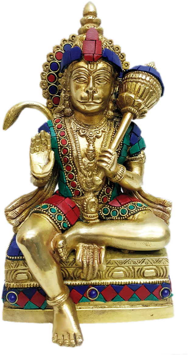 Suryaputra Hanuman The Protector Turquoise Stone Work - Statue (952x1200), Png Download