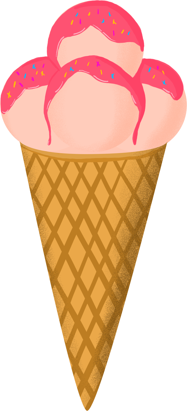 Ice Cream Food Decorative Elements Png And Psd - Ice Cream Cone (2000x2000), Png Download