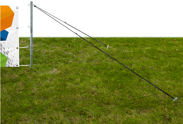 Ropes Stake Into Ground To Ensure Post Set Remains - Grass (686x600), Png Download