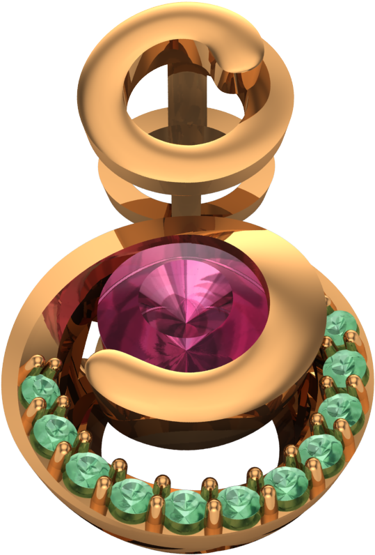 General Pendant Jewelry Cad Model - Crystal (900x900), Png Download