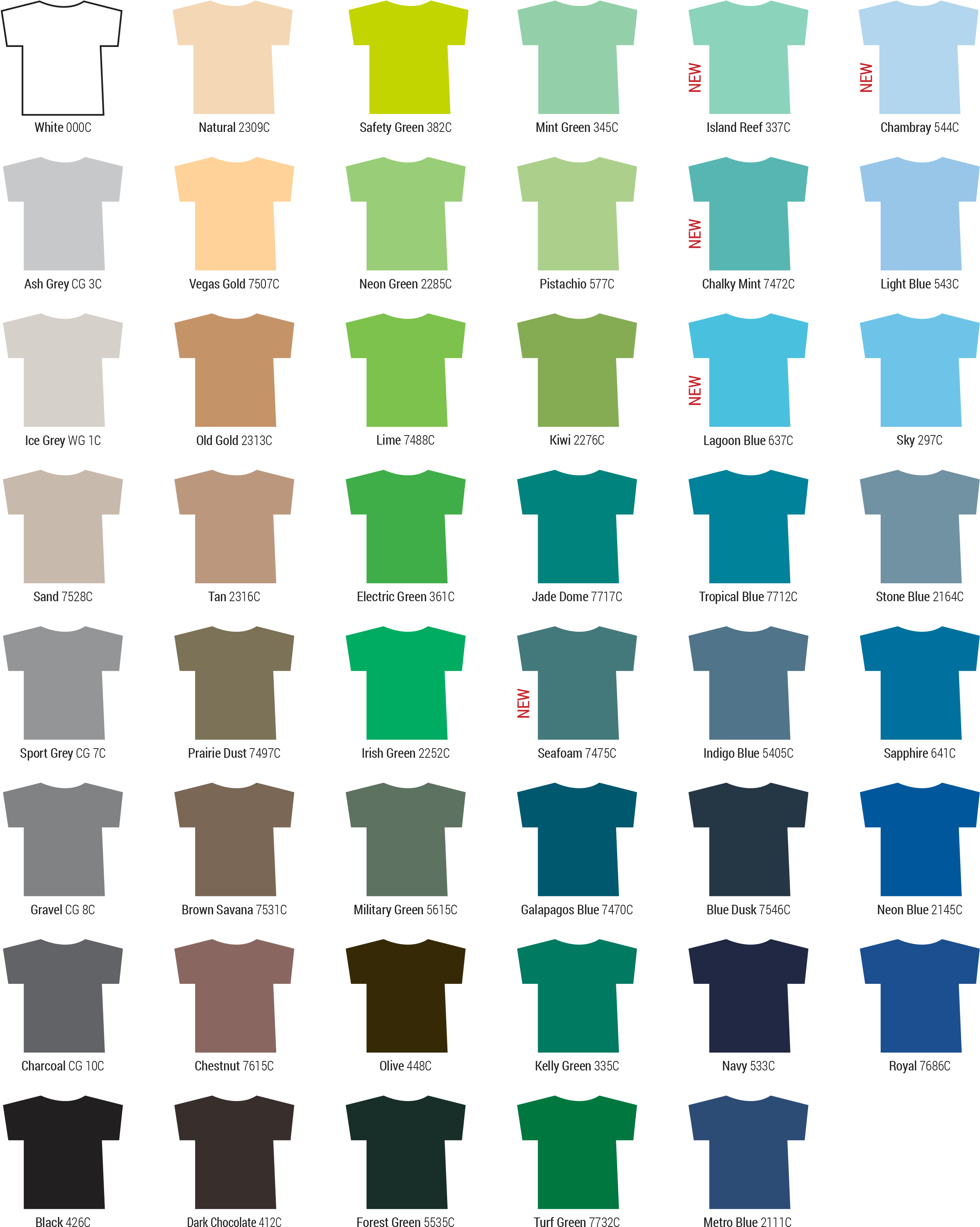 Some Items Are Not Available In Certain Colors - Gildan Swatch Card 2016 (2769x3300), Png Download