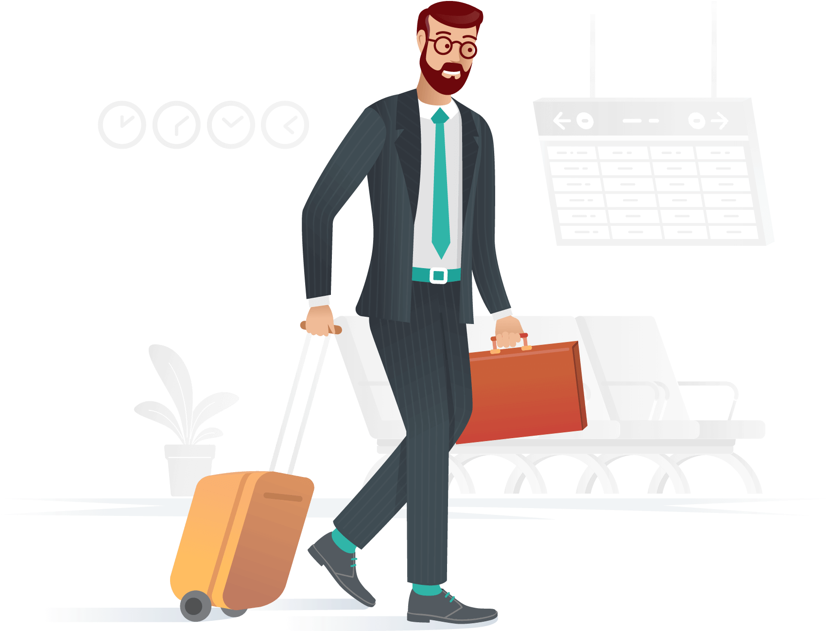 Business-travel - Standing (2200x1300), Png Download
