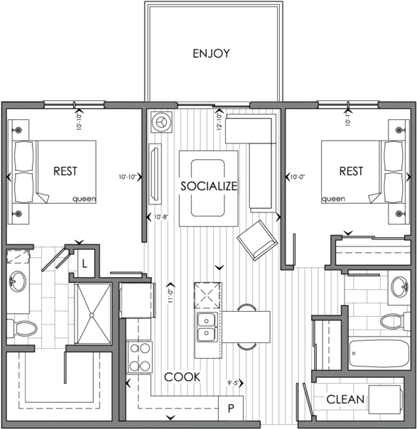 #123 Archer Ii - Floor Plan (640x640), Png Download