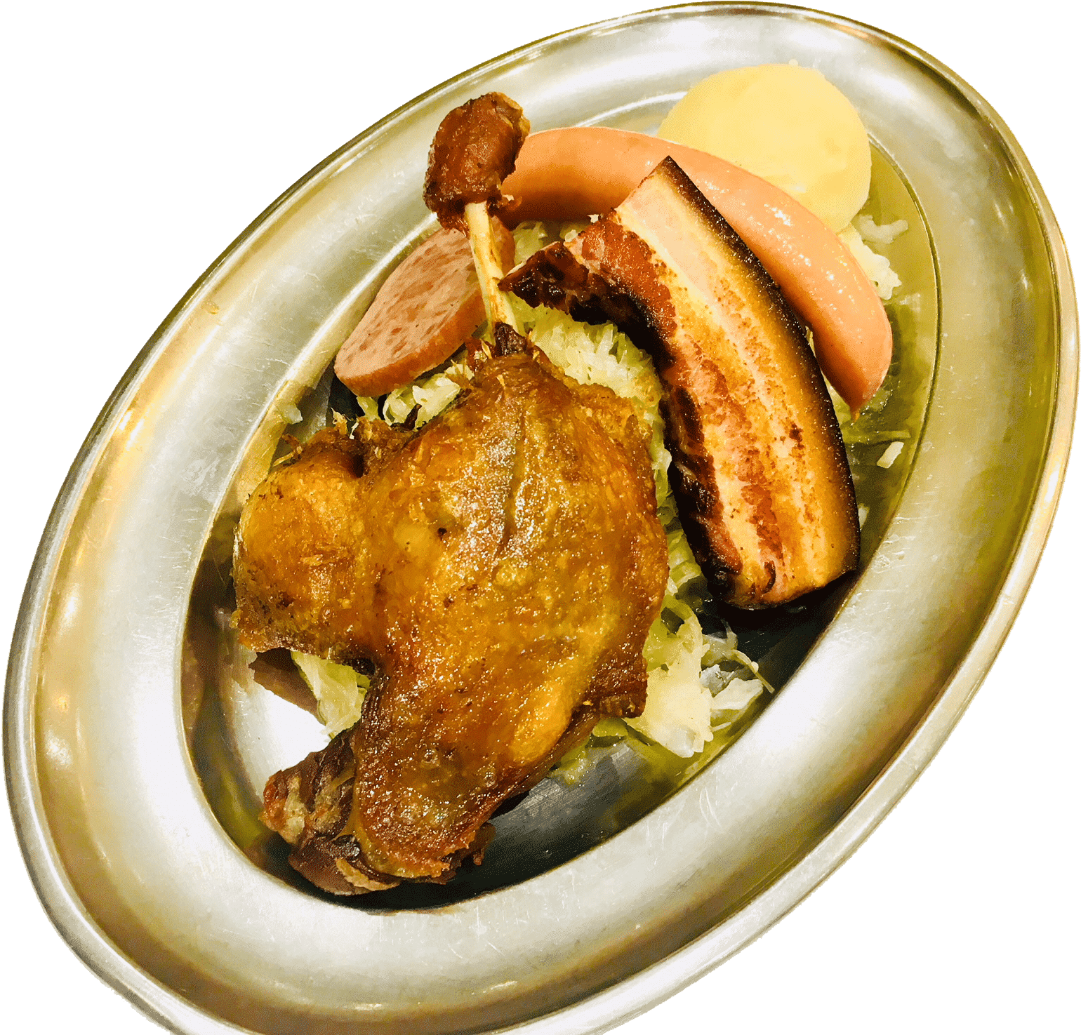 Confit Duck Sauerkraut - Sardines (2016x1512), Png Download