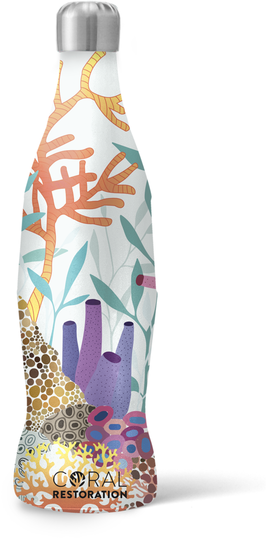Logo Coral Restoration Coral Coke Bottle - Glass Bottle (1000x1481), Png Download