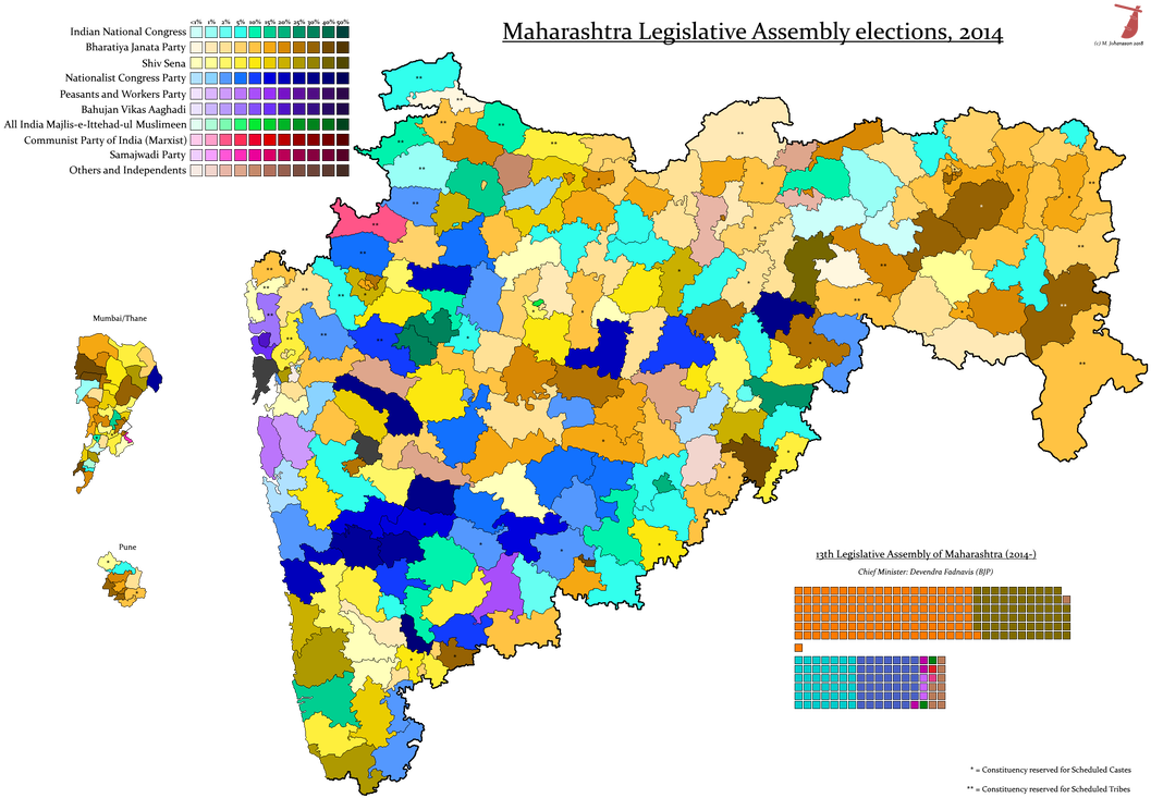 Maharashtra Election - Maharashtra Legislative Assembly Election 2014 (1064x751), Png Download